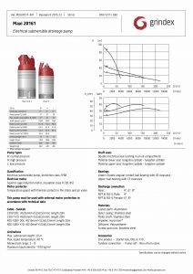 Data Sheet Grindex Maxi 8107.011.030 Submersible Drainage Pump
