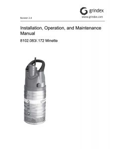 Grindex Pumps Minette IOM Manual Australia