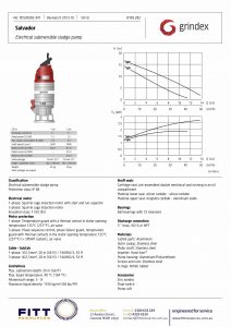 Data Sheet for Grindex Salvador Submersible Sludge Pump