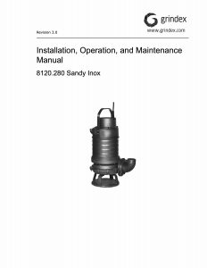 IOM Manual for Grindex Sandy Inox Sludge Pump