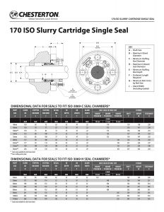 Data Sheet Chesterton 170 ISO Slurry Cartridge Single Seal 